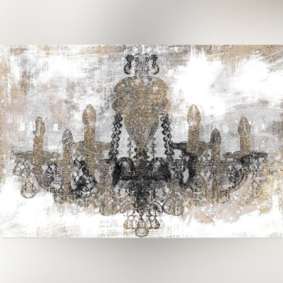 Luxury nights, Chandeliers & Dom Perignon Gold White Fashion glam wall art decor - Picture 5 of 7